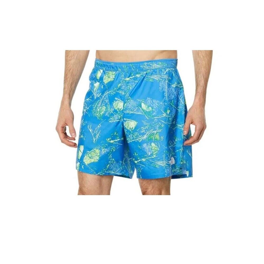 The North Face Men's Wander Shorts Pockets Athletic Elastic Blue Green 2Xl New